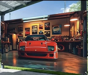 F40 Ferrari-2D- Banner Fahne Flagge 400x180 Rennsport Legende Historie Kult 9870 - Bild 1 von 8