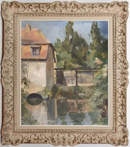 ANDRE CLAUS (1913-?) BORD DE CANAL ET MOULIN EN ALSACE SIGNEE - Picture 1 of 13
