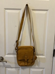 Harbour 2nd Leather Crossbody Marlies Flap Magnetic Closure Gold Yellow Boho - Picture 1 of 14