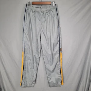 Vintage Adidas Track Pants Mens Size Large Gray Yellow Windbreaker Jogging Y2K - Picture 1 of 15
