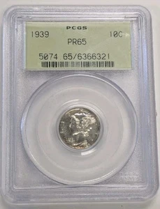 1939 Proof Mercury Dime PCGS PR-65 - Old Green Holder - Bild 1 von 2