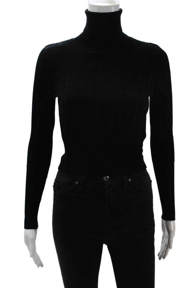 Suéter Pullover Zara Mujer Negro Cuello Alto Manga Larga Talla S Foto 1 de 4