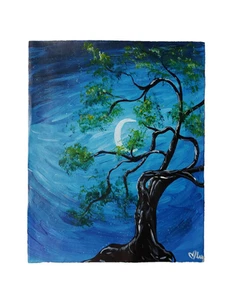 Quadro acrilico mezzaluna notte blu di Lori dalla Florida centrale arte CML - Foto 1 di 6