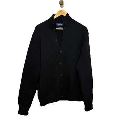Винтажный Polo Ralph Lauren гольф черный кардиган свитер женский размер L тяжелая шерсть - Изображение 1 из 4