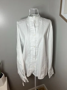 Mune Button Down Lagenlook White Tunic Blouse Shirt Size 8/10 Pintuck Bows - Picture 1 of 6