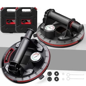 2x 8'' 300KG Saugheber Vakuumheber Saugnapf Hebefenster Glassauger Gas Fliesen - Bild 1 von 19