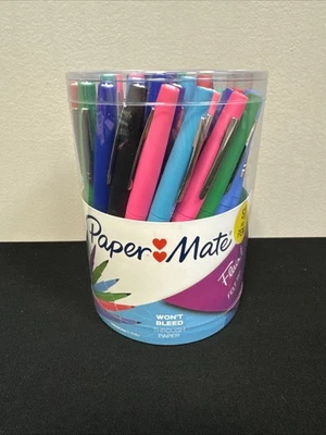 Paquete de 48 bolígrafos punta de fieltro estilo mate papel tinta surtida, mediana Foto 1 de 2