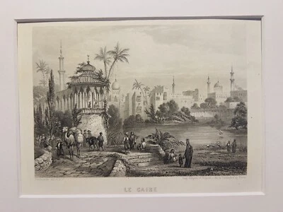 Cairo Ägypten Afrika 1858 ESTAMPE GRAVURE Antiquarische Stahlstich ILLUSTRATION - Bild 1 von 4