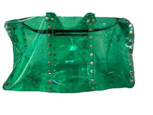 Hammitt LAX LA Robertson Beach Bag Green Seaweed XL Studded Clear Zip Duffel Gym - Picture 1 of 13