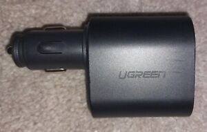 Ugreen 50295 CD166 Dual USB Car Charger with Expanding Socket (Black)