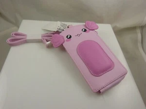 Id holder Lanyard keyring pink one side for ID and credit cards change area pig - Picture 1 of 4