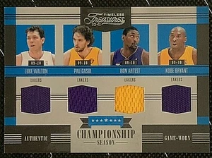 Kobe Bryant, Gasol, Walton, Artest juego usado parche camiseta Lakers 22/25 - Imagen 1 de 3