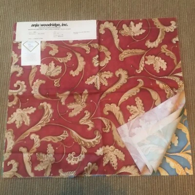 Decorative Wyngard Fabric. Leaves Pattern 4 pcs. 26x24. Teflon Protected - Image 1 of 4