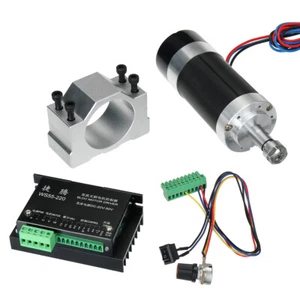 Wrzeciono bezszczotkowe CNC 500W szybkie chłodzone powietrzem + zacisk 52 mm - Zdjęcie 1 z 12