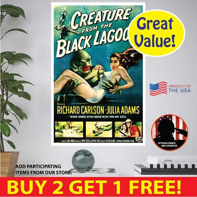 BENBEN HOME & LIFESTYLE Creature Black Lagoon POSTER MULTI. FORMATS PAPER CANVAS VINYL POSTCARD STICKER