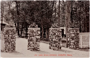 Lake Grove Entrance in Auburn Maine ME 1908 Antique Postcard - Picture 1 of 2