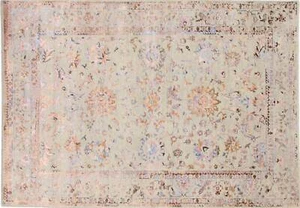 Tappeto design moderno 170x240 annodato a mano beige floreale orientale pezzo unico - Foto 1 di 9