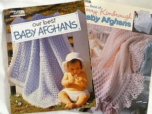 Lote de 2 libros de crochet para bebés afganos de artes de ocio PB nuestro mejor y Terry Kimbrough - Imagen 1 de 4