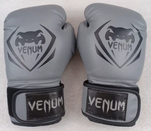 Venum Boxhandschuhe Erwachsene 12 Oz. Unze grau schwarz Klettverschluss - Bild 1 von 13