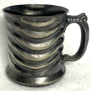 ANTIQUE SILVER PLATE MUG,DERBY SILVER CO.,CUP,VINTAGE,UNIQUE RIBBED DESIGN,GIFT! - Picture 1 of 5