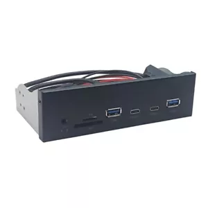 5.25Inch Front Panel With 19Pin USB3.2 Gen1 Port And 2xUSB3.0 Type C +Card Slots - Picture 1 of 8