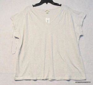 Style & Co Plus Size 2X Heather V-Neck Dolman Top Shirt in White Metallic NEW - Picture 1 of 9