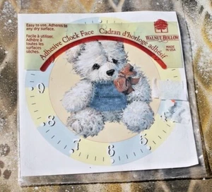 Walnut Hollow Adhesive Clock Face Stuffed TEDDY BEAR Crafts Scrapbooking, NIP - Imagen 1 de 2