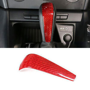 For BMW 3-Series E90 05-12 Red Carbon Fiber Middle Console Gear Shift Knob Trim