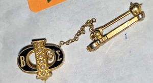 Spilla e Torcia Fraternità Beta Phi Epsilon Vintage Semi Riempiti Oro - Foto 1 di 12