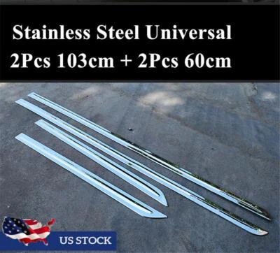 Stainless Steel Chrome Door Side Skirt  Line Sill Garnish Molding Trim Cover USA - Image 1 of 4