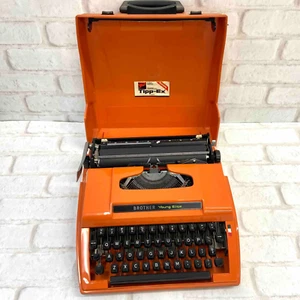 Máquina de escribir antigua Brother Young Elite naranja retolo vintage - Imagen 1 de 9