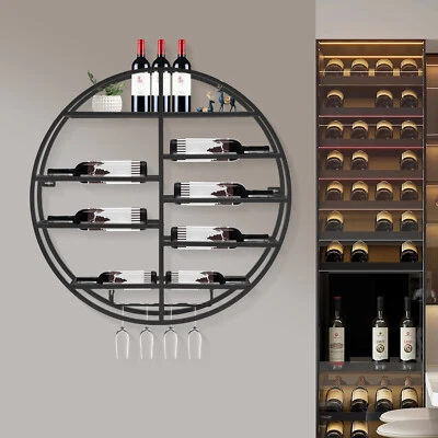 Wall Mounted Wine Rack 23.6" Modern Metal Bottle Shelf Organizer For Bar Home - Image 1 of 4