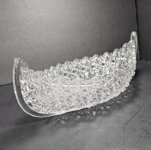 Vintage Pressglas Kanu geformte Schüssel Gänseblümchen & Knopf 11,5" lang sehr guter Zustand - Bild 1 von 14