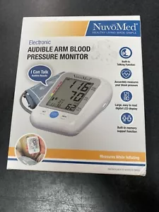 NEW NuvoMed - Audible Arm Blood Pressure Monitor - White - QUICK & FREE SHIPPING - Picture 1 of 6
