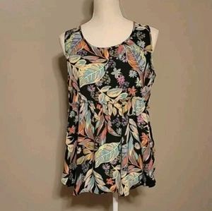 Kate And Mallory Womens Tropical High Low Tank Top Multicolored Size Medium - Picture 1 of 5