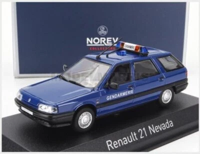 NOREV 512138 RENAULT - R21 NEVADA SW STATION WAGON GENDARMERIE 1994 - BLUE - 1/4 - Immagine 1 di 2