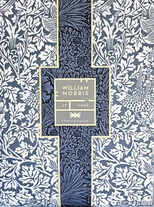 King Duvet Set WILLIAM MORRIS England BIRD & ANEMONE Sea Blue 3 Pieces NEW - Picture 1 of 5