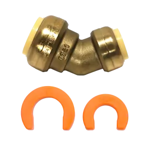 5 Pcs XFITTING Push Fit 45 Degree Elbow, 3/4" x 1" with 2 Clips - Picture 1 of 1