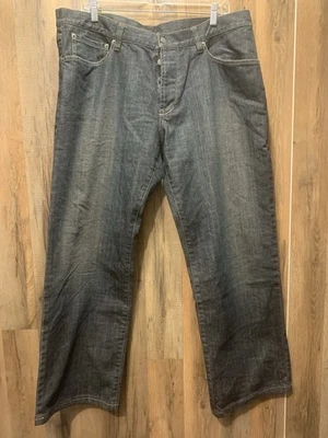 Pantalones de mezclilla para hombre Theory 38x30 pierna recta 5 bolsillos botón mosca oscuros hechos en EE. UU. Foto 1 de 4