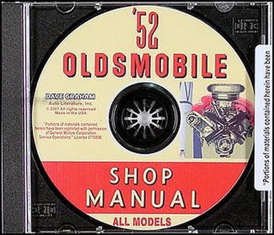 Manuale Di Riparazione Deluxe Super Per Oldsmobile 88 E 98 Del 1952 Su CD - Immagine 1 di 4
