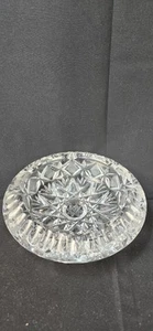 Vintage Star Pattern Glass Lead Crystal Cigarette Ashtray 6" Antique Heavy - Picture 1 of 5