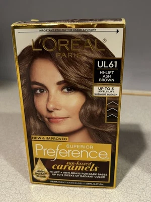 Color de cabello Loreal Paris UL-61 Hi-Lift marrón ceniza preferencia superior Foto 1 de 4