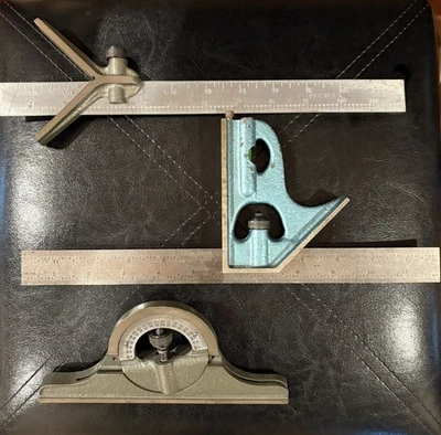 Pec 7186 Combination Square Metal Working Machinist Tools Vintage Lot Tool Level - Image 1 of 4