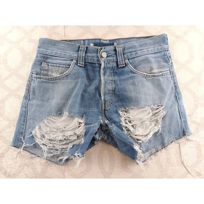 Pantalones Cortos de Denim Levi's 512 Corte Envejecido Rasgado Azul Para Mujer Talla 31x32 Foto 1 de 4