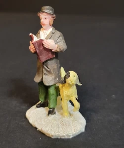 Holiday Time Santas Workbench Christmas Village Man Reading With Dog - Picture 1 of 6