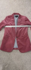 J Crew Parke Pink Cotton Velvet Good Preowned One Button Jacket Sz 2T - Picture 1 of 9