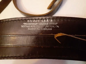 Bobby Lee's "No Mishap" Vintage Brown Leather Guitar Strap Case Candy 50's 60's - Picture 1 of 6