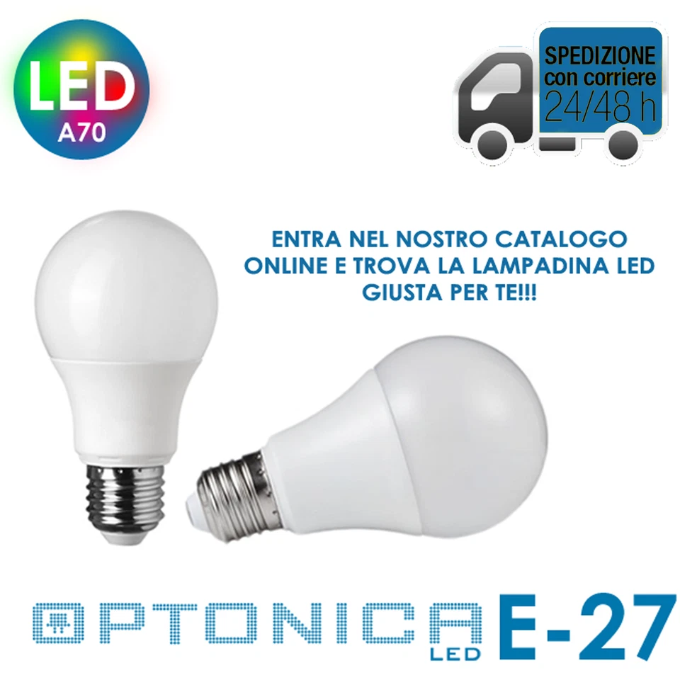 OPTONICA - LAMPADINA LED E27 A60 BULBO DA 4W A 18W LUCE CALDA NATURALE FREDDA - Immagine 1 di 1