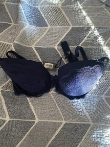 32e Figleaves Blue Lace Bra - Picture 1 of 2