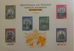 PANAMA BRIEFMARKENBLATT ÖKUMENISCHES RAT 1962-1963. - Bild 1 von 4